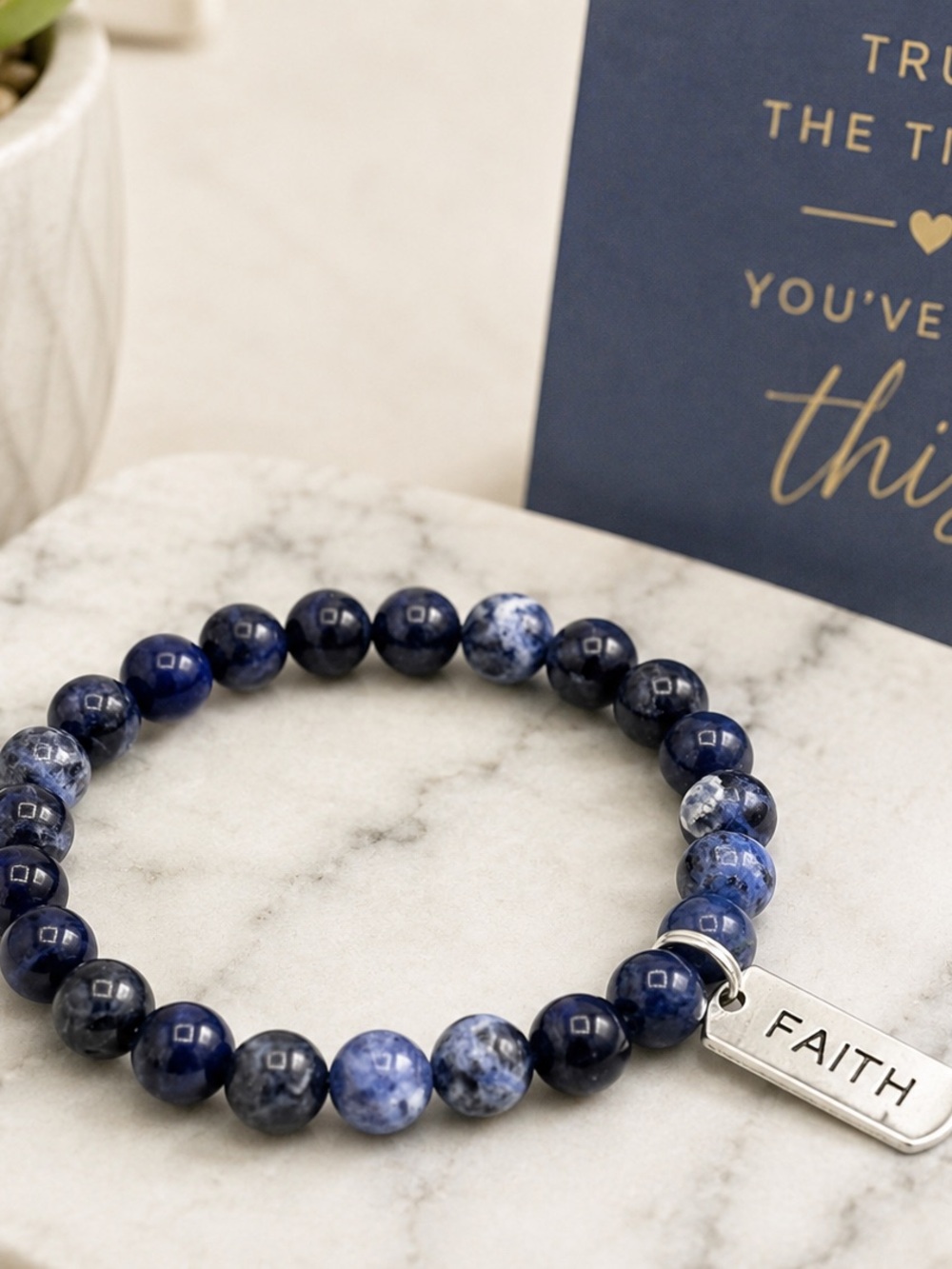 Hand Crafted Blue Sodalite Stretch Bracelet-Inspiration Jewelry